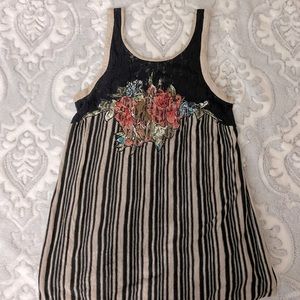 Free People Sz Small Black Lace Floral shirt